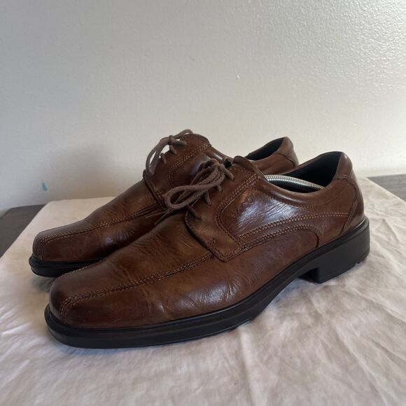 ECCO Helsinki 2 Men\'s Leather Bike-Toe Derby Shoe, Brown- Size US 12 main image 10